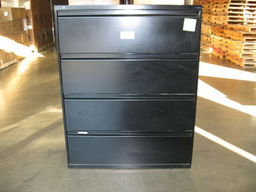 HON Filing Cabinet 4 Drawer Lateral Black Metal