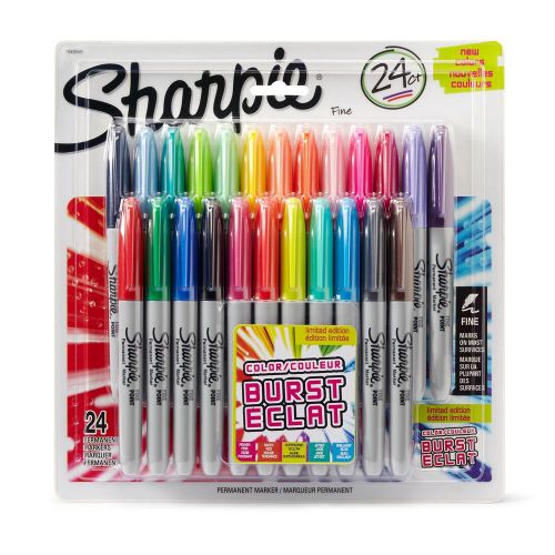 Sharpie Color Burst Permanent Markers Fine Point Assorted Colors 24-Count