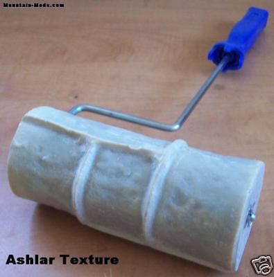 Concrete cement plaster landscape curbing castle stone texture imprint roller for sale