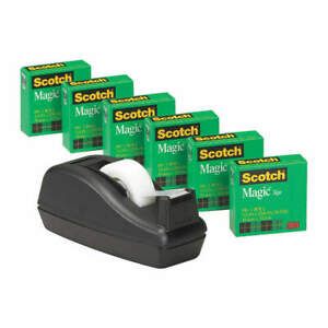 SCOTCH 99826866 Office Tape,Transparent,3/4x1000In,PK6