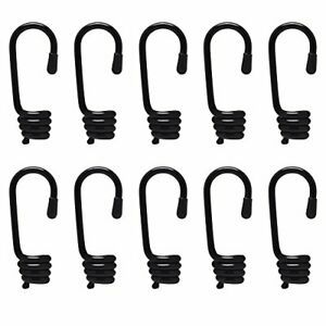 Hysagtek 10 X 8mm Plastic-Coated Bungee Shock Cord Hook Spiral Wire Hooks End...