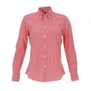 Chef Works - W500WRC-XS - Women&#039;s Red Gingham Dress Shirt (XS)