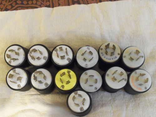 MIXED LOT OF 13  4 PRONG MALE PLUG 250 VOLT 20A 250V 30A