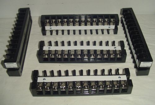 Qty (5) marathon 12-pole terminal blocks 1512 std 600v 75a  10-18 cu/10 al for sale