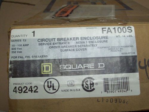 FA100S Square D Enclosure 100 Amp 600 Volts Nema 1