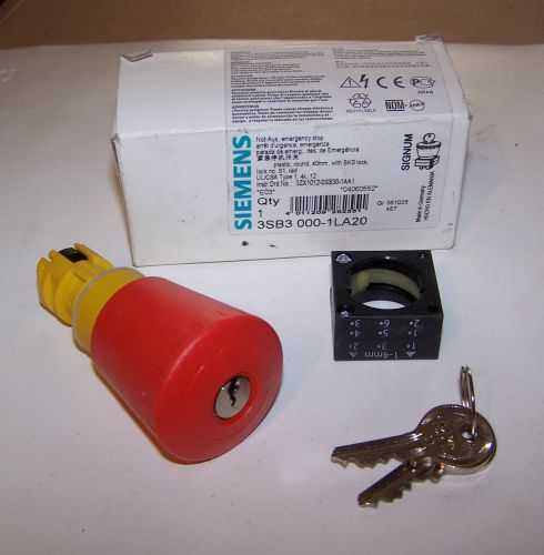 NEW SIEMENS 3SB3 000-1LA20 Locking E-STOP Button NIB