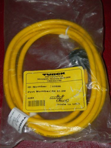 Turck RK 31-2M  U2036  Mini Fast Cordset New in Sealed Package