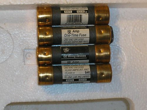 (LOT OF 4)GE Class H  60 Amp Fuse E4273 DL51-95  250V