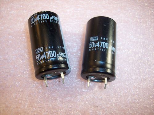 QTY (2)  4700uf 50V RADIAL SNAP-IN ALUMINUM  CAPACITORS SMH50VN472M22X40 NCC