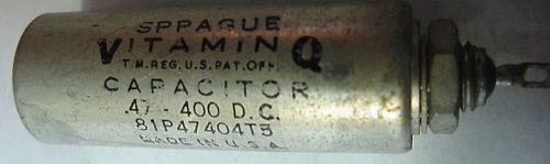 Sprague 0.47 MFD @ 400 VDC VitaminQ Capacitor NOS 81P47404T5