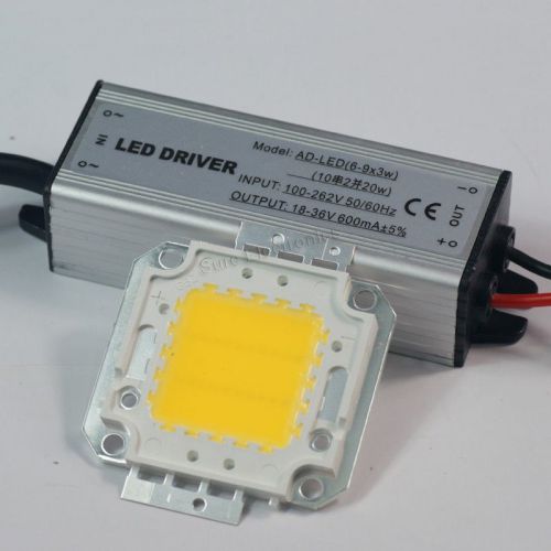 20W Warm White High Power LED Lamp Panel 20W High Power LED Driver AC85-265V