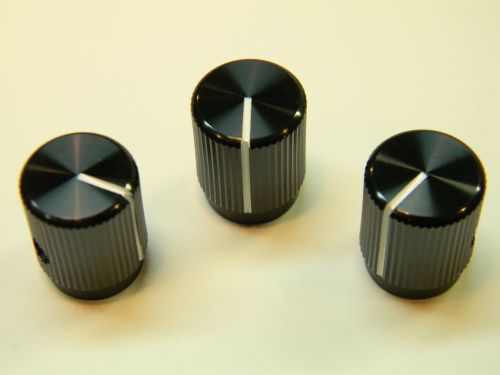 AIRCRAFT INSTRUMENT PANEL SELECTOR KNOBS, SET OF 3, ALL ALUM.  1/4 &#034; HOLE 2 SET SCRW