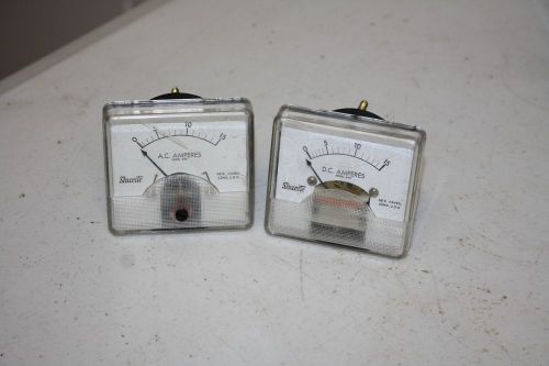 PAIR SHURITE MODEL 850 PANEL METERS - 1 DC AMPERES + 1 AC AMPERES