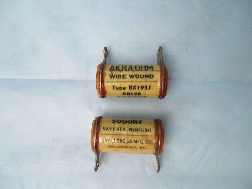 Shallcross 5000 Ohm AKRA-OHM WW Type BX193J RB12B Military Spec 2pcs 5K