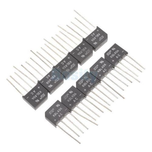 10pcs KBL406 Bridge Diode Rectifier 4A KBL-406 Max. Peak Reverse Voltage of 800V