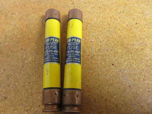 Buss LPS-RK-4SP FUSE 4AMP 600VAC RK1 DUAL-ELEMENT TIME DELAY (Lot of 2)