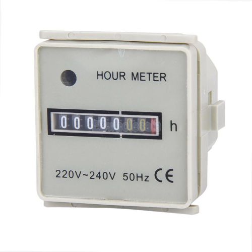 Hour Meter AC 220-240V 99999.9 Hours Reading 50HZ - Square Digital Gauge Quartz