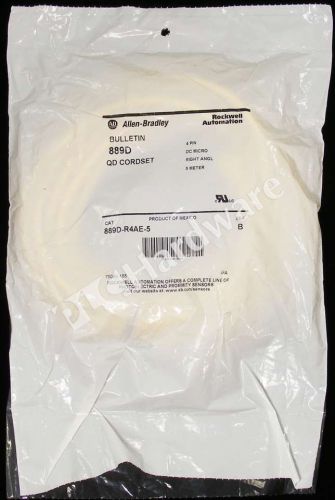 New sealed allen bradley 889d-r4ae-5 /b cordset dc micro m12 female 4-pin 5m qty for sale