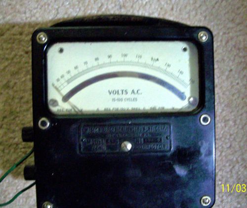 Weston instrument corp. model 433, 0-150 volts ac meter, 0-100 cps. for sale