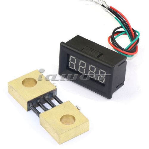 Bule LED Digital Electric Ammeter Amper DC 0-300A Current Testers With Amp Shunt