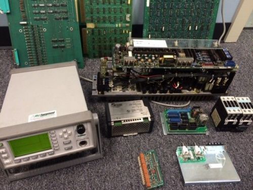 Lot of agilent hp e4418b, okuma bl-d50a, ge boards, fanuc, siemens, acme, relian for sale