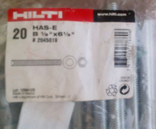 HAS-E B 1/2 x 6 1/2 #2045019 Hilti Anchor Bolts  20 pcs