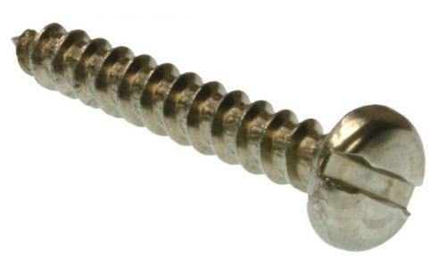 (100) 10 x 1/2&#034; pan hd slot tapping screw 18-8 stainless steel for sale