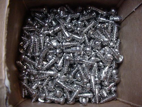 #8 Round Head Steel Nickel Plated Wood Screws Slotted 1/2&#034; Lot of 620 2 lbs