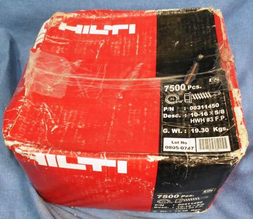 NOS Hilti #311450: 7500 10-16 x 5/8&#034;  Hex Washer Head Self-Drilling #3 Screws