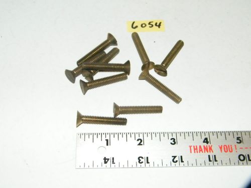 1/4 -20 x 1 1/2 Slotted Flat Head Solid Brass Machine Screws Vintage Qty 10