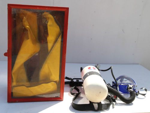 SURVIVAIR SCBA TANK, HARNESS, REGULATOR, FACE MASK AND WALL CASE LOT