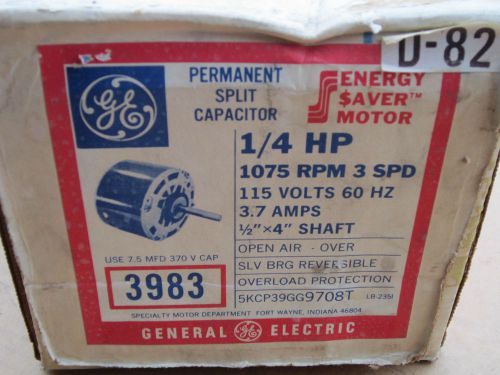 GE 5KCP39GG9708T Cat. 3983 1/4 HP AC Motor, 1075 RPM, 3speed