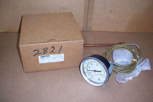 AMETEK THERMOMETER, 160870, 8544 152, 0 TO 150 DEG, 6&#034; PROBE, 10&#039; FLEX, US GAUGE