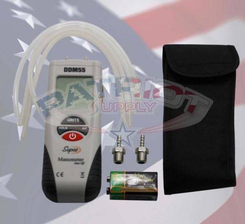 Supco ddm55 dual input digital manometer , -55 to 55&#034; range, 0.01&#034; for sale