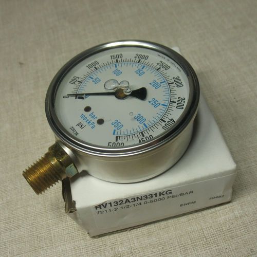 Enfm rv132a3n331kg oil filled gauge 5000 psi 350 bar pressure new in box for sale