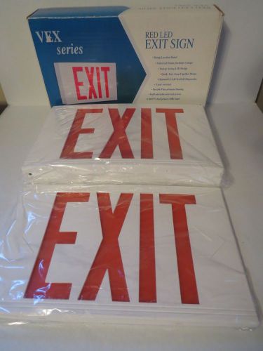 Exitronix Plastic, LED EXIT Sign, 120/227VAC, Universal Battery Backup, w/Canopy