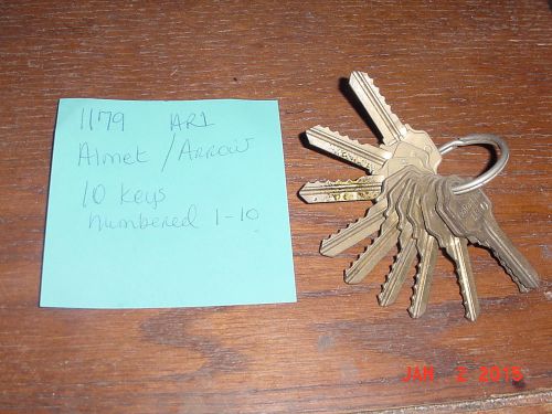 Locksmith depth &amp; space numbered 0-10 key set ar1 arrow almet locks vintage for sale