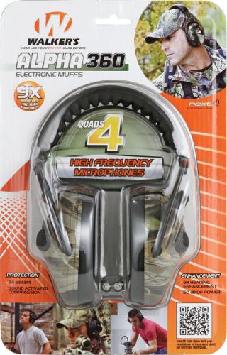 Walkers WGE08442 Game Ear Alpha 360 Electronic Muffs Provides Up To 9 Times