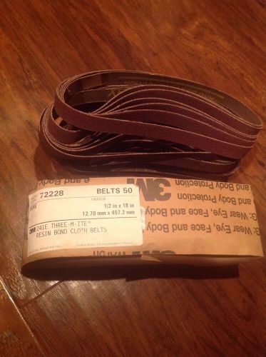 3m 1/2 inch x 18inch 80xe grit sanding belts/ rbz cloth belts / farbi-lok (40ea) for sale