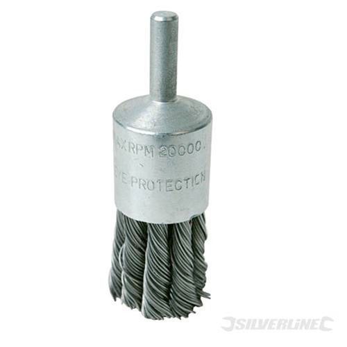 Silverline 22mm end twist rotary steel wire brush wheel cup rust weld decoke for sale