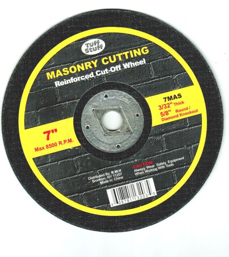 Masonry Cutting Reinforced Cut-Off Wheel 7&#034; x 3/32&#034;, 5/8&#034; Round Diamond knockout