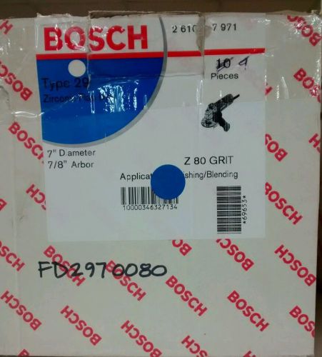 Bosch type 29 7&#034; dia. 7/8&#034; Arbor Flap disc 9 pcs 80 grit NEW FD2970080