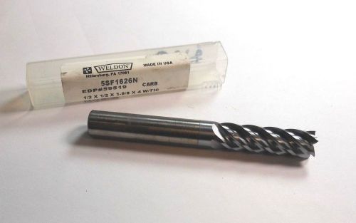 WELDON Carbide End Mill 1/2&#034; 5FL TiCN 1-5/8&#034; x 4&#034; 5SF1626N &lt;592&gt;