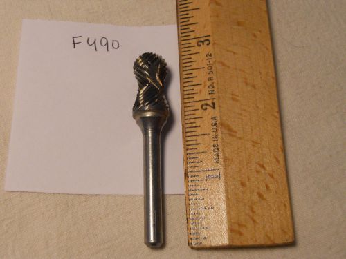 1 NEW 6 MM (.235) SHANK CARBIDE BURR.  DOUBLE CUT. NEW DESIGN USA MADE. {F490}