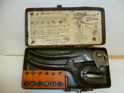 Whitney metal tool co # 5 punch set with metal case for sale