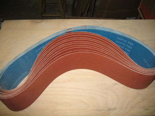 11 pcs.- 4 x 54&#034; 80 grit aluminum oxide sanding belts, made in usa for sale