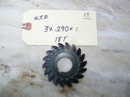 U.T.D. -USA - STRAIGHT SIDE MILLING CUTTER -18 TEETH 3 X .290 X 1