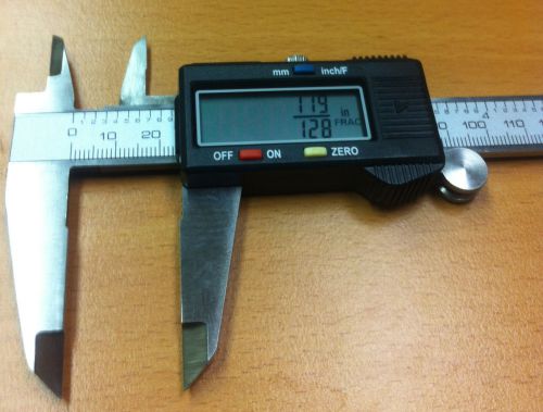 New 8&#034; Fractional Display STAINLESS STEEL Digital Caliper mm/inch/fraction+case