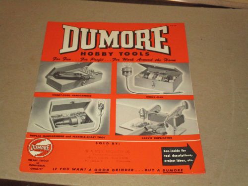 VINTAGE DUMORE HOBBY TOOLS BROCHURE METALWORKING TOOLS 1940&#039;s