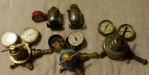 Small lot of welding cutting regulators gauges Victor Linde Harris TurboTorch